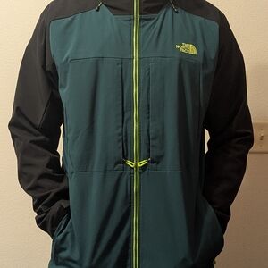 The North Face Men's Black and Green Jacket